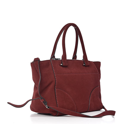 Prada Suede Scamosciato Stitched Small Twin Pocket Tote Porpora 3 of 12