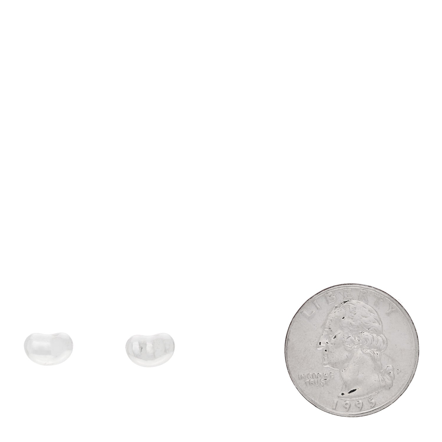 Tiffany Sterling Silver 9mm Elsa Peretti Bean Earrings 2 of 4