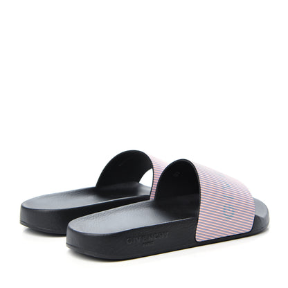 Givenchy Metallic Calfskin Logo Womens Pool Slide Sandals 37 Light Pink 4 of 11