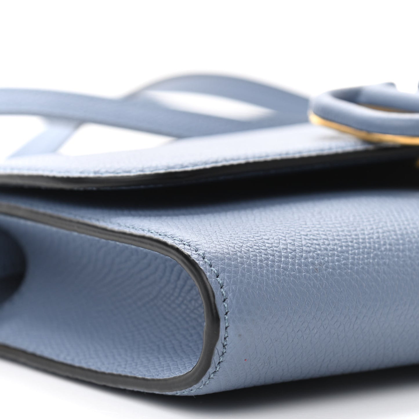 Grained Calfskin VSling Clutch With Shoulder Strap Niagara