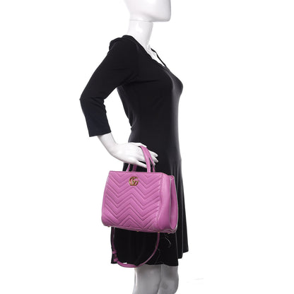 Gucci Calfskin Matelasse Small GG Marmont Tote Candy Mousse 2 of 20