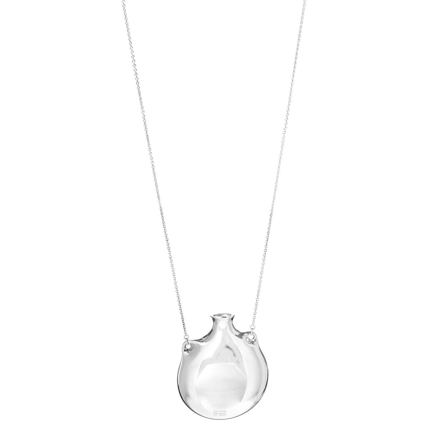 Tiffany Sterling Silver Large Elsa Peretti Bottle Pendant Necklace 1 of 7