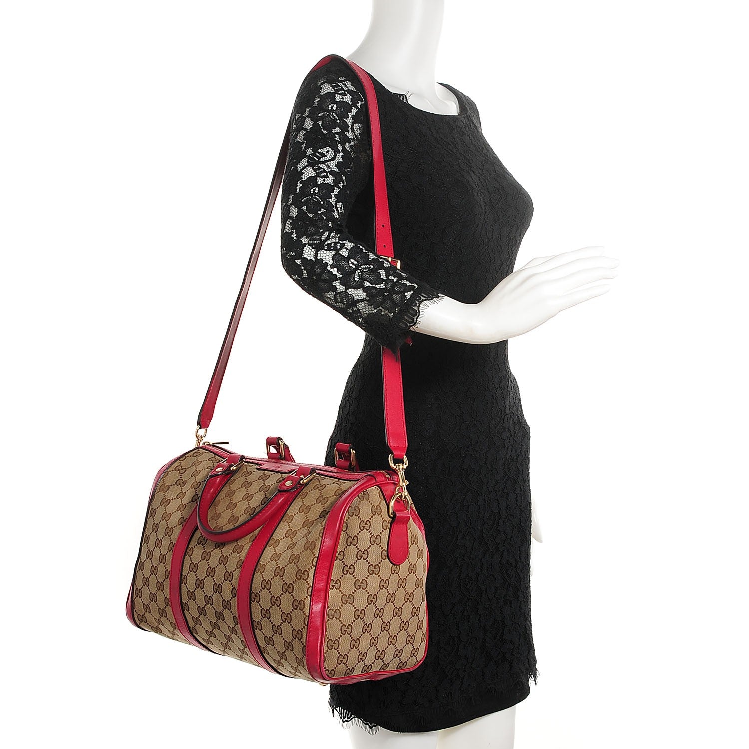 Gucci Monogram Medium Joy Boston Raspberry 2 of 10