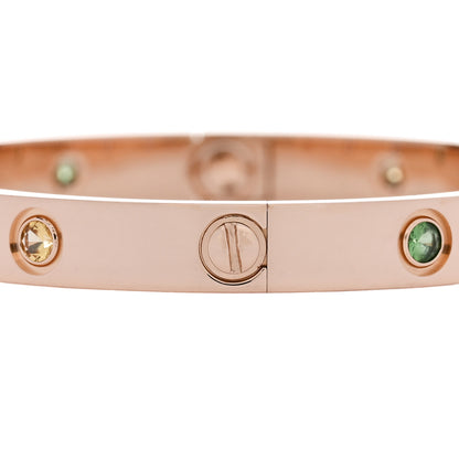 Cartier 18K Pink Gold Sapphire Garnet Amethyst LOVE Bracelet 16 5 of 10