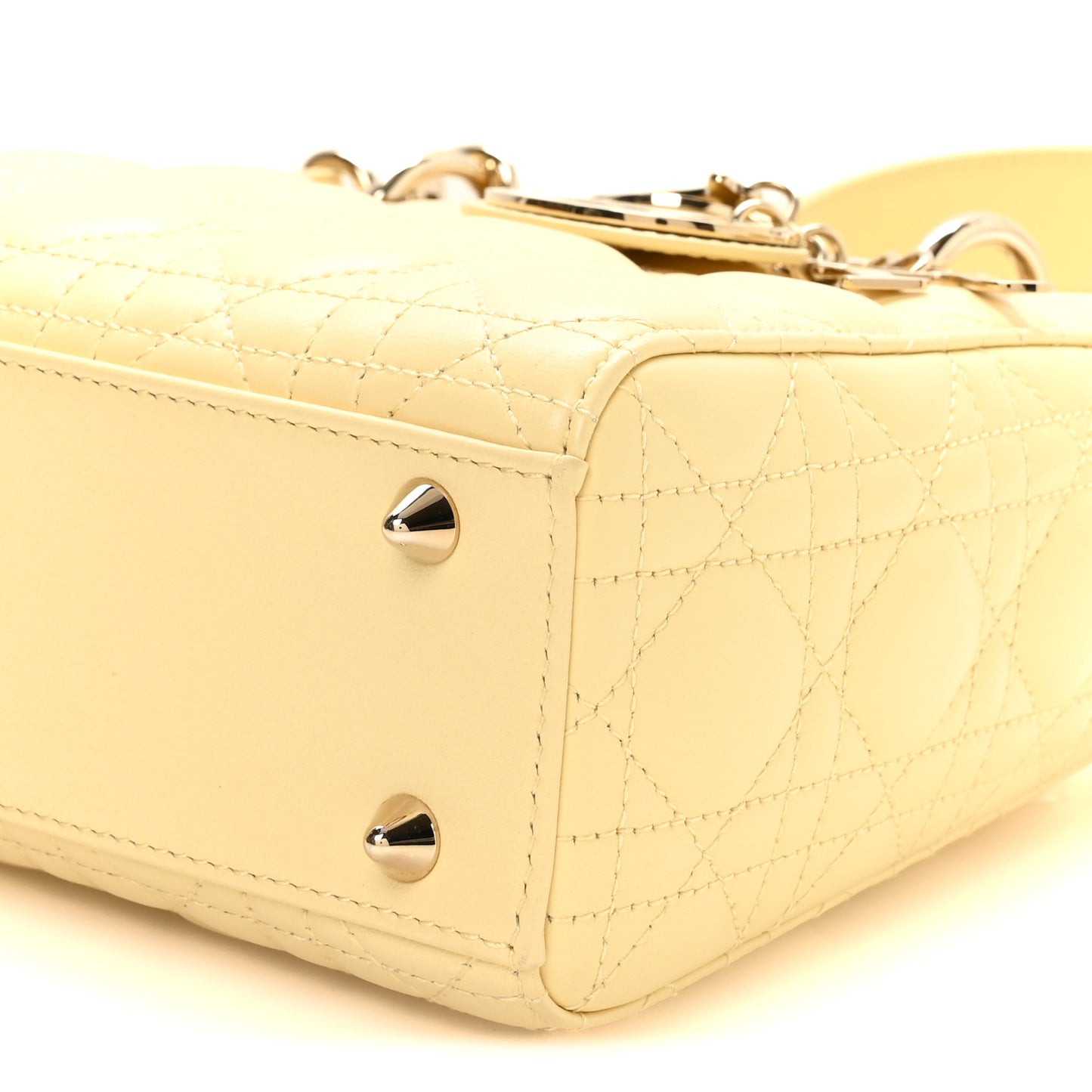 Lambskin Cannage Small Lucky Badges My Lady Dior Light Yellow