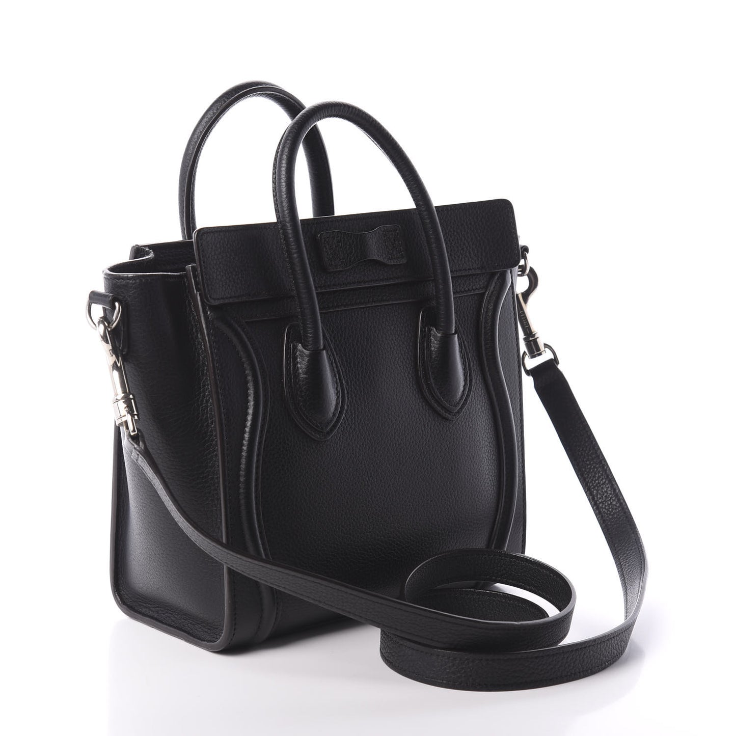 Drummed Calfskin Nano Luggage Black