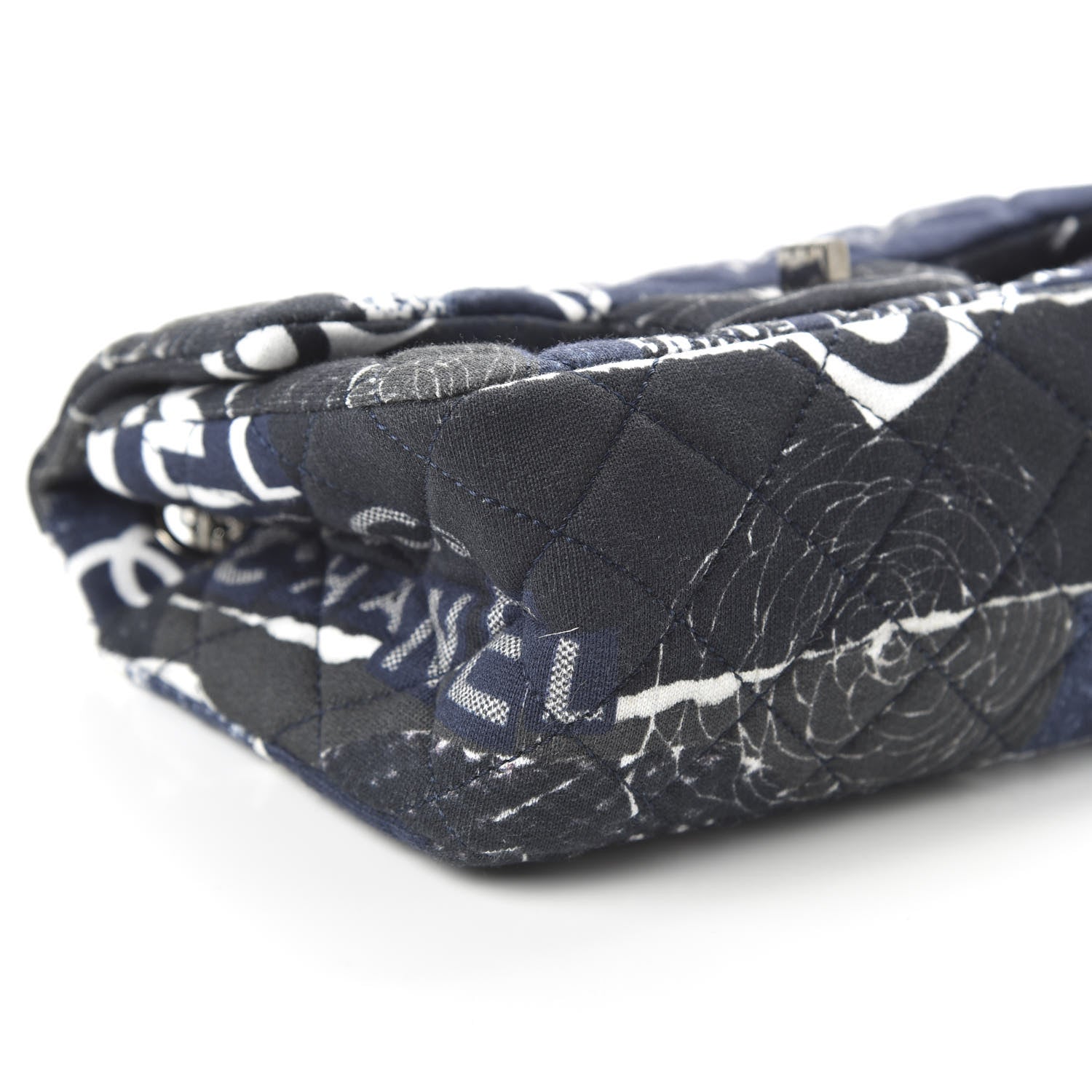 Chanel Jersey Quilted Graffiti Reissue Mini Flap Navy Blue 6 of 10