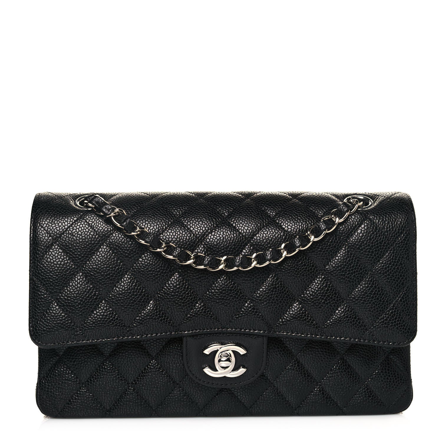 Chanel Caviar Quilted Medium Double Flap Black 1 of 12