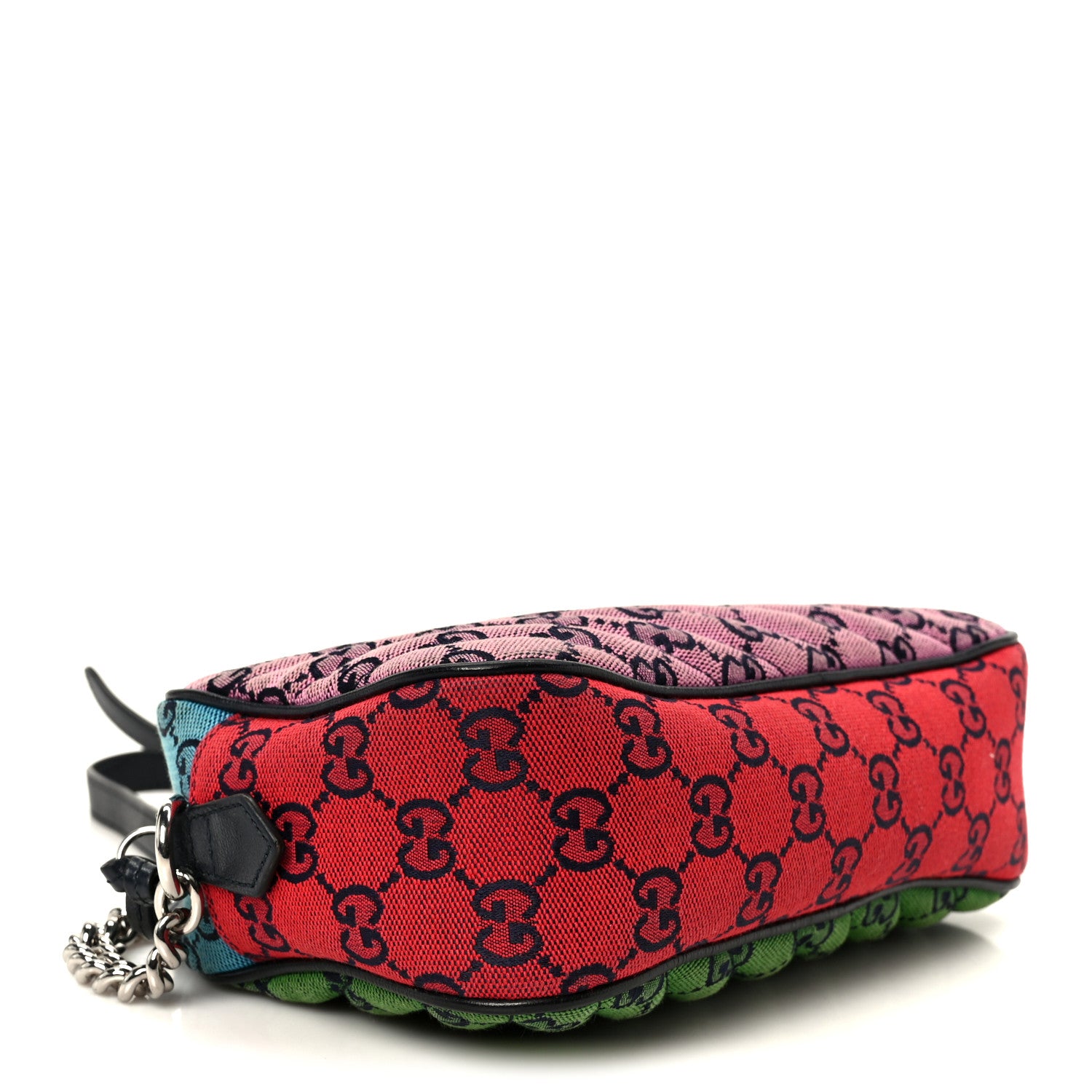 Gucci Monogram Multicolor Matelasse Diagonal Small GG Marmont Chain Shoulder Bag Pink Blue Green Red Light Blue 3 of 12