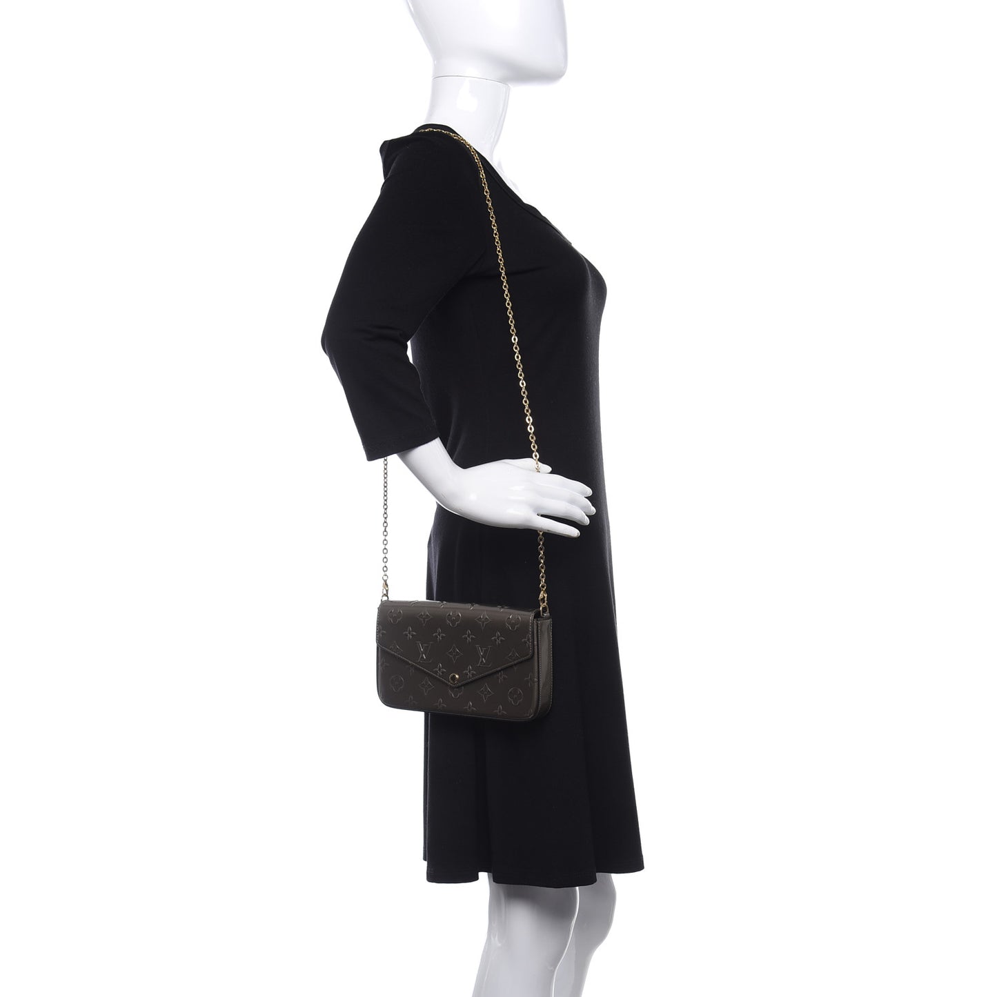 Vernis Felicie Pochette Chain Wallet Champagne Metallise