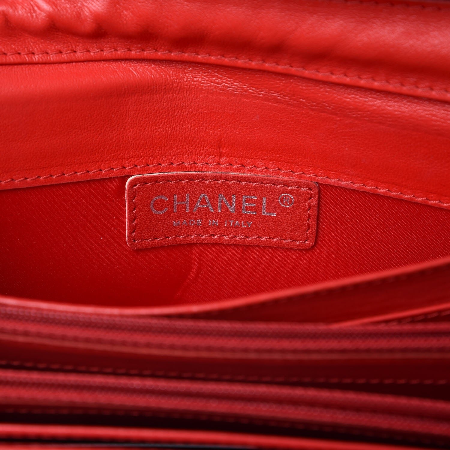 Chanel Lambskin Quilted Chain Clutch Flap Red 6 of 9