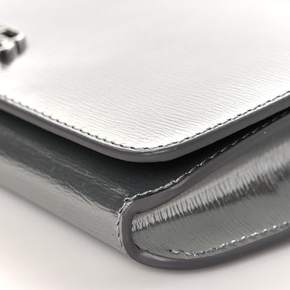 Balenciaga Metallic Grained Calfskin BB Phone Holder Wallet On Chain Silver 7 of 7