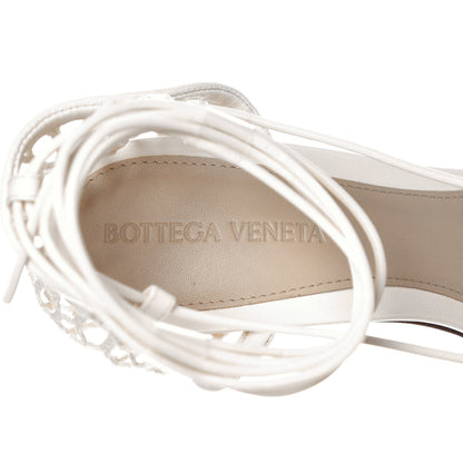 Bottega Veneta Mesh Nappa Stretch Ankle Tie Sandals 38 White 13 of 16
