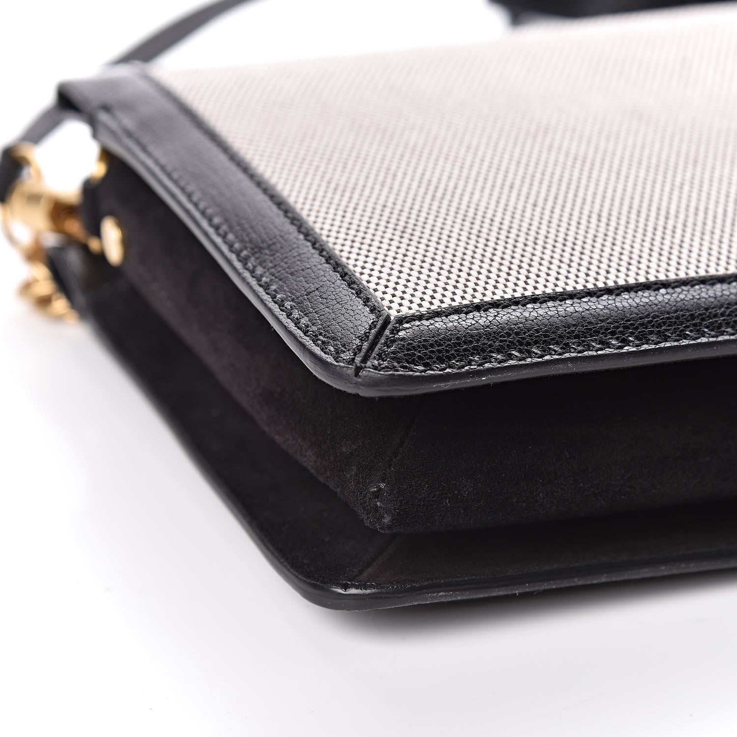 Givenchy Suede Calfskin Canvas GV Cross Shoulder Bag Black 9 of 10