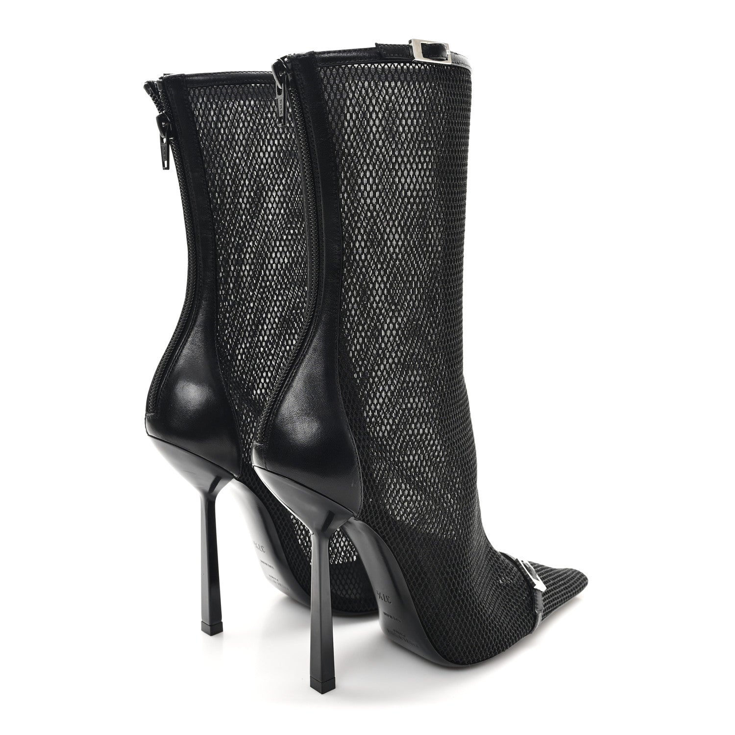 Saint Laurent Elba Applique Tulle Aston 115 Boots 37.5 Black 5 of 10