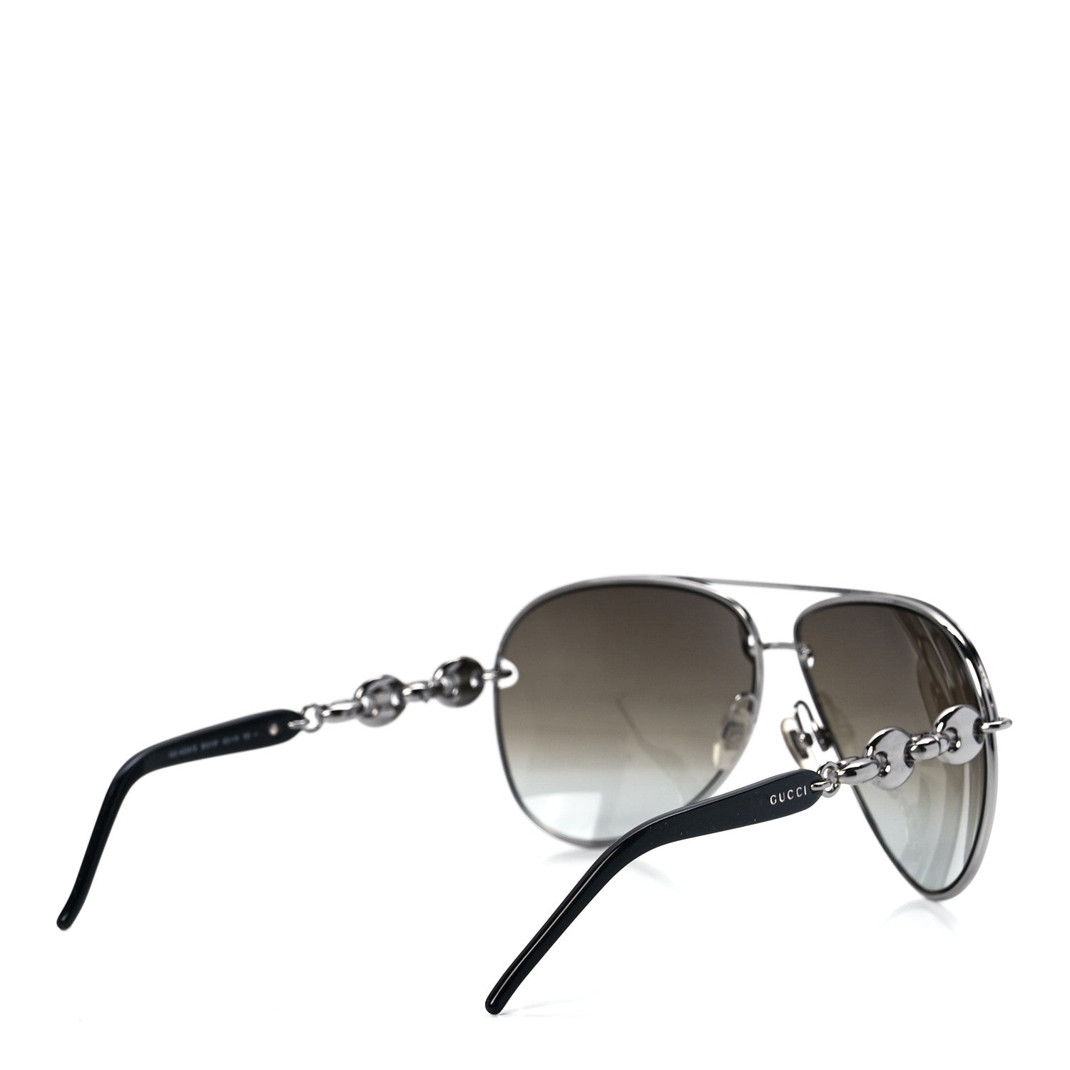 Gucci Marina Chain Aviator Sunglasses GG 4225/S Silver Black 4 of 8