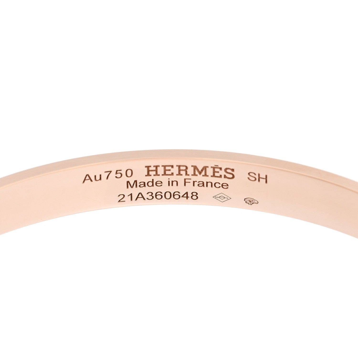 Hermes 18K Rose Gold PM Collier De Chien Bracelet SH 3 of 4
