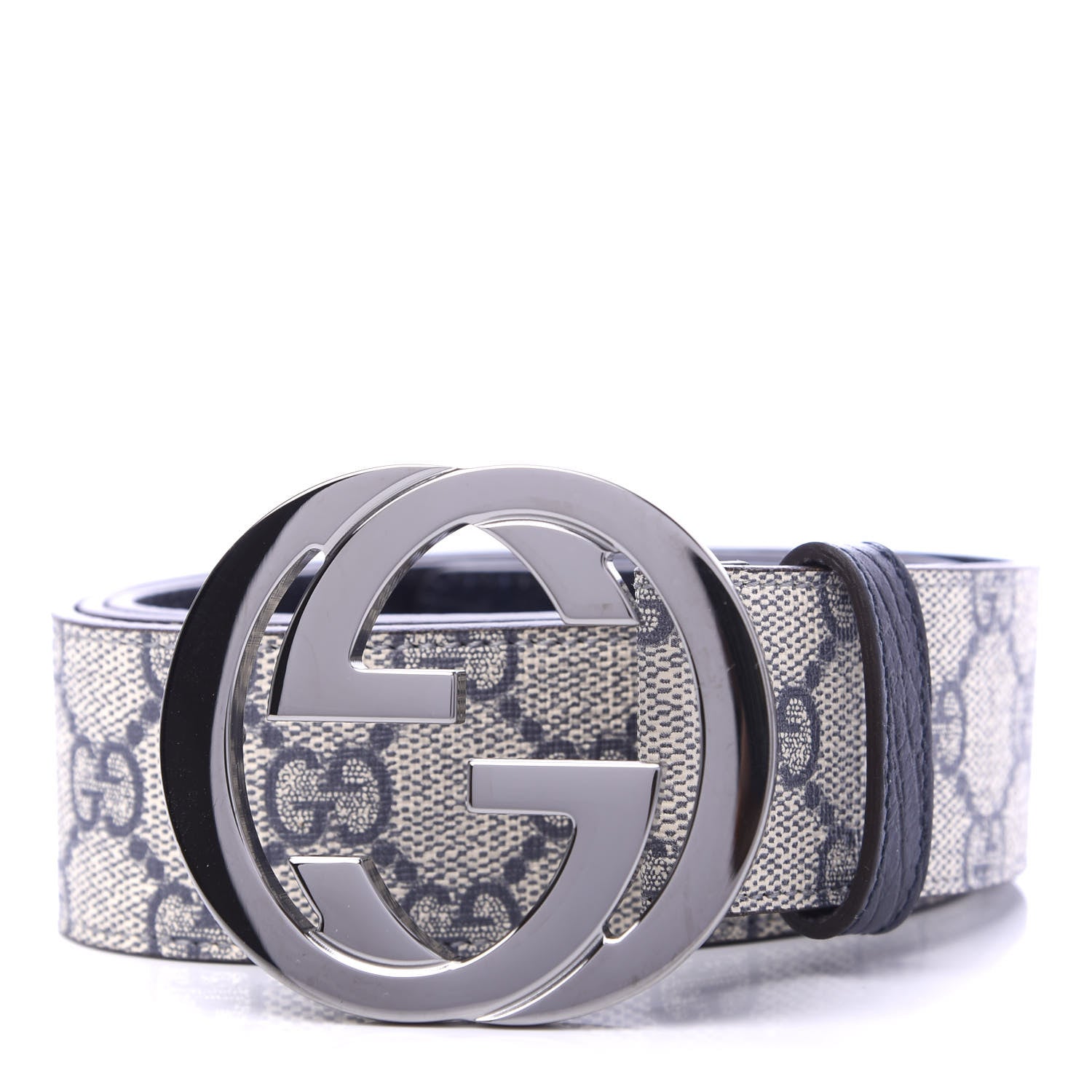 Gucci GG Plus Monogram Interlocking G Belt 100 40 Navy 1 of 5