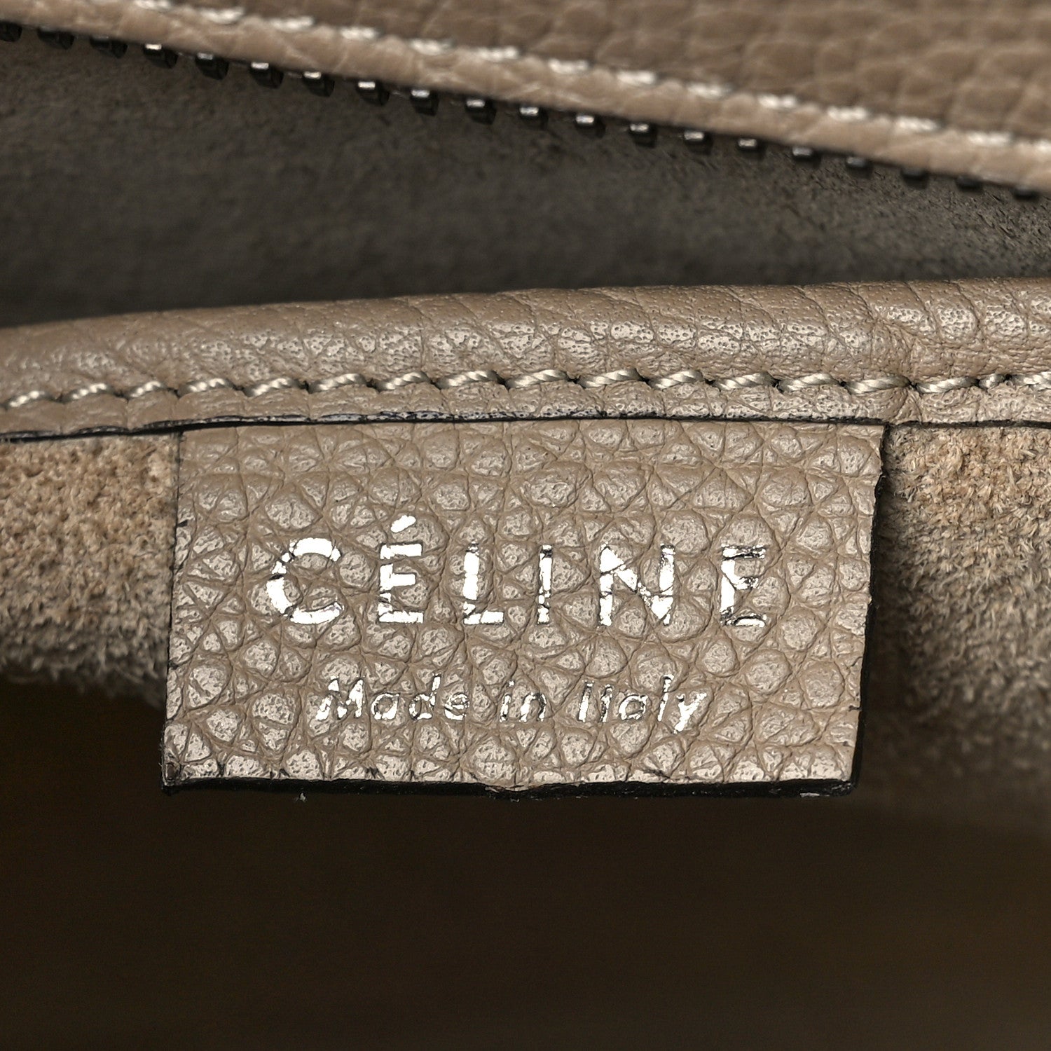 Celine Drummed Calfskin Nano Luggage Dune 6 of 12