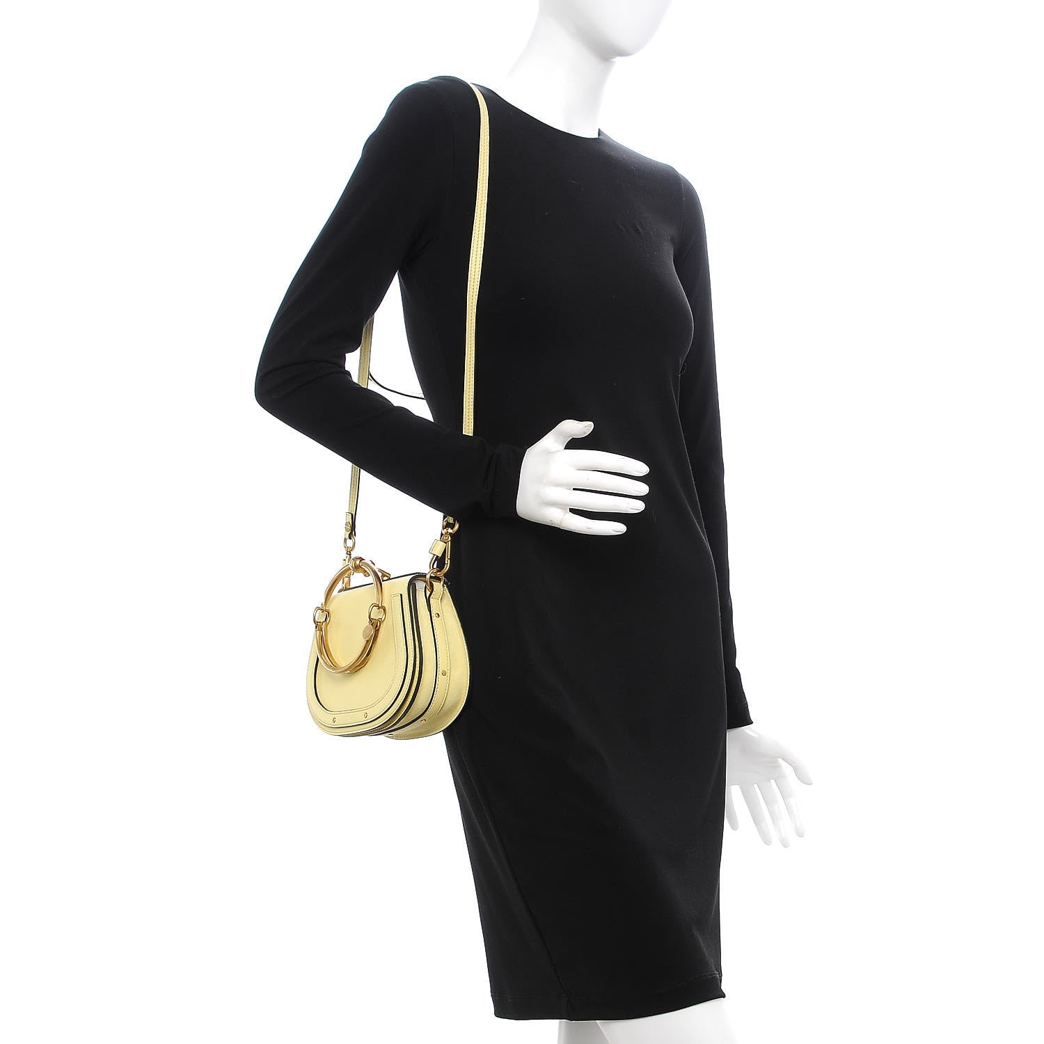 Chloe Calfskin Suede Small Nile Bracelet Bag Lemonade 2 of 7