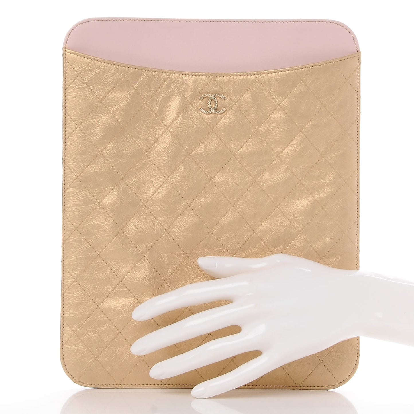 Metallic Calfskin Brilliant iPad Case Gold