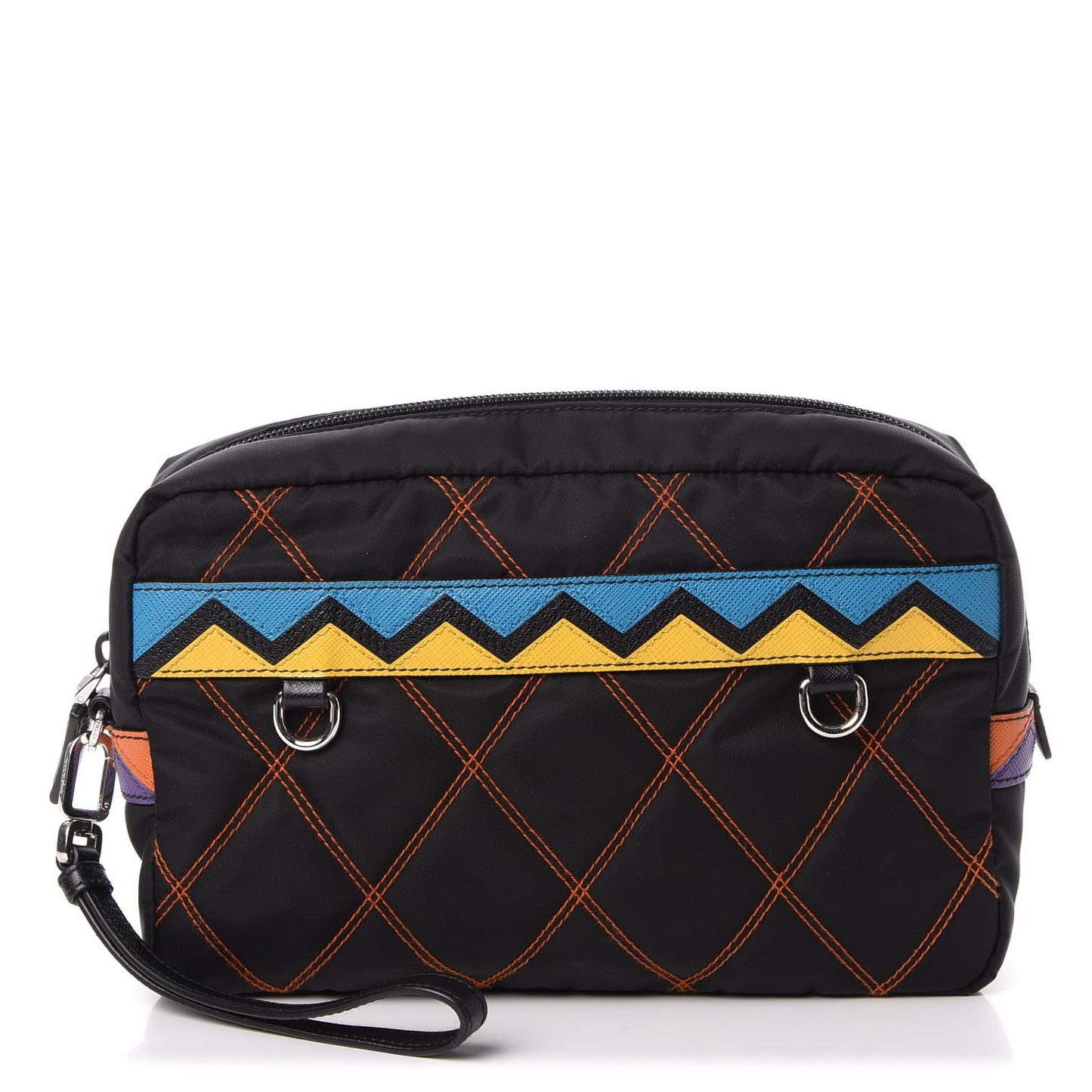 Tessuto Nylon Impunturato Pochette Black