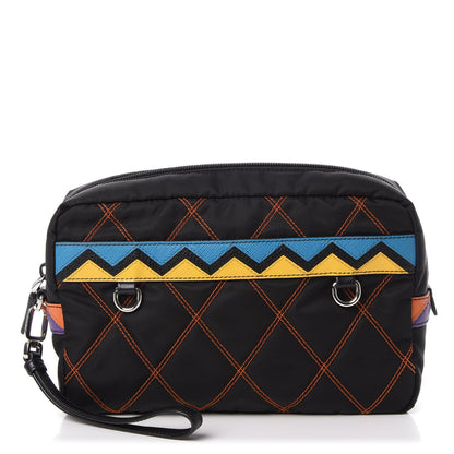 Prada Tessuto Nylon Impunturato Pochette Black 1 of 8