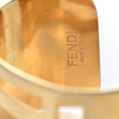 Fendi Metal FF Logo Cuff Bracelet Gold 4 of 6