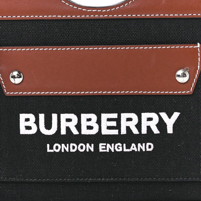 Burberry Smooth Calfskin Canvas Two Tone Micro Pocket Bag Navy Tan 7 of 10