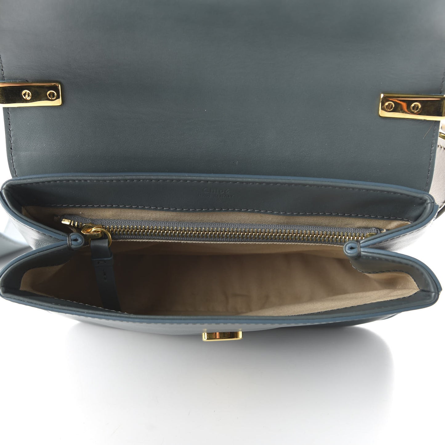 Calfskin Small C Double Carry Cloudy Blue