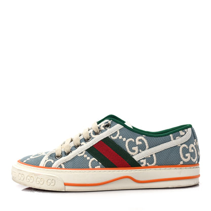 Gucci Cotton GG Monogram Web Womens 1977 Tennis Sneakers 35 Philod Ivory Mystic White 1 of 7