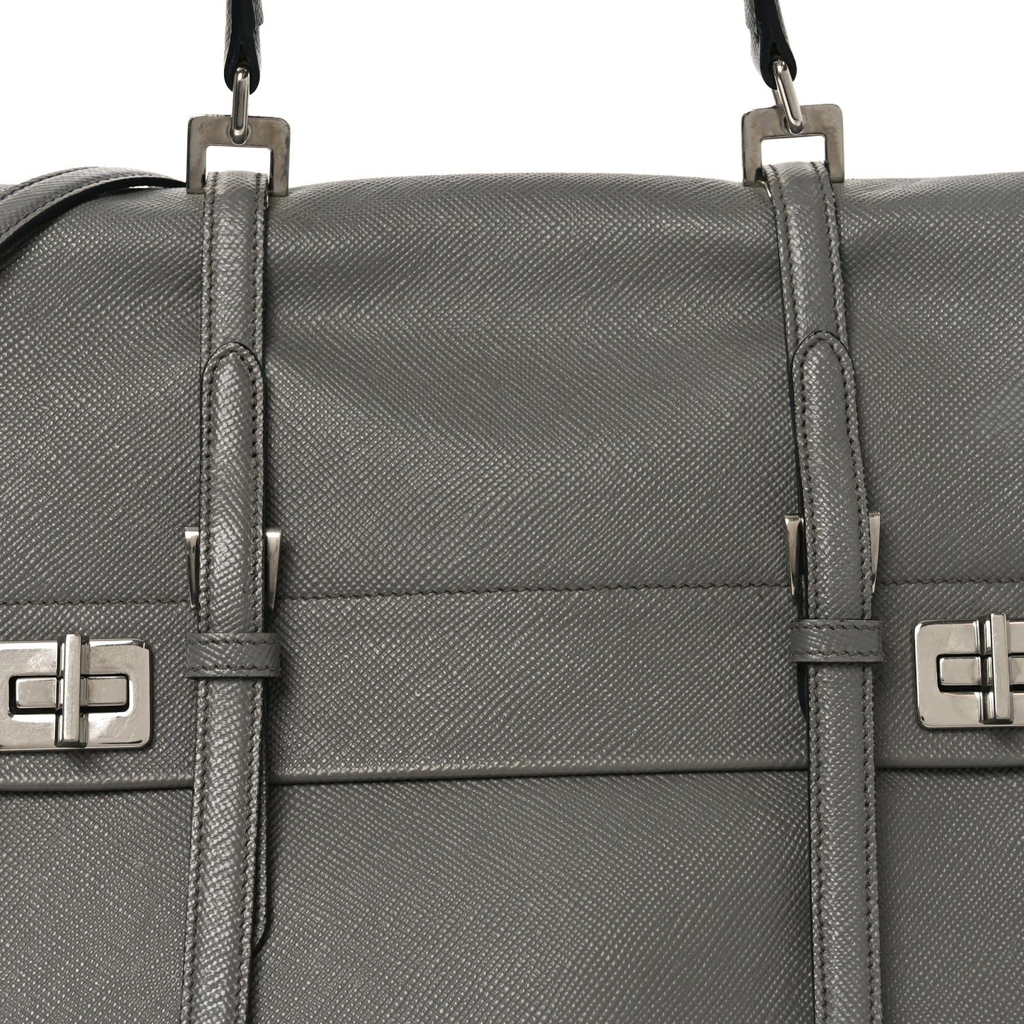 Saffiano Cuir Convertible Top Handle Tote Marmo