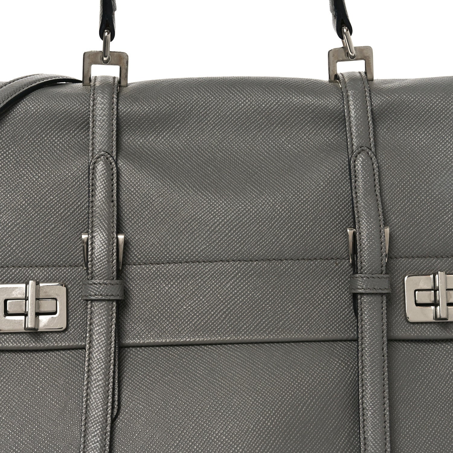 Prada Saffiano Cuir Convertible Top Handle Tote Marmo 7 of 9