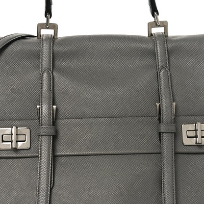 Prada Saffiano Cuir Convertible Top Handle Tote Marmo 7 of 9