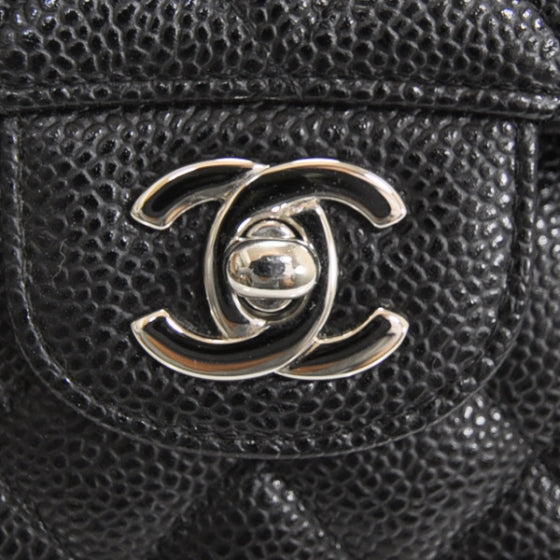 Caviar Medium Double Flap Black