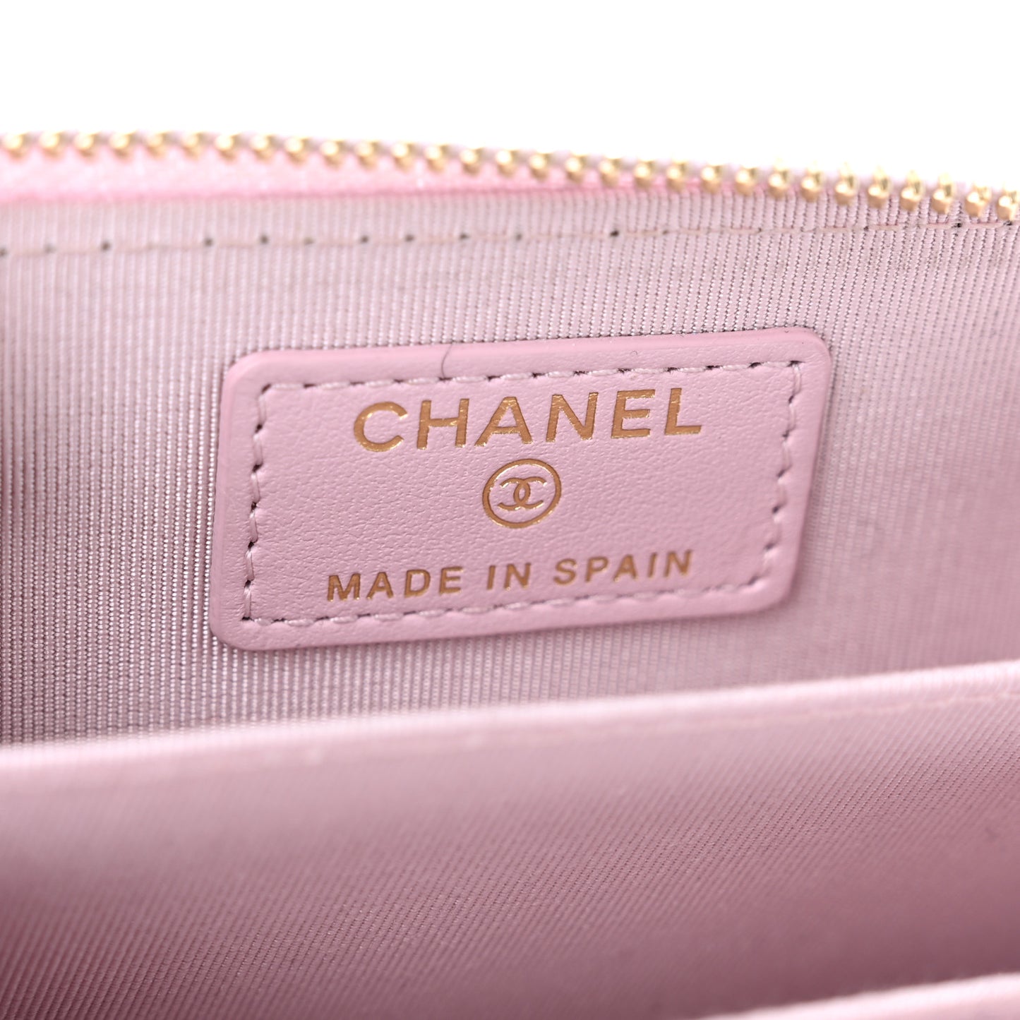 Caviar Quilted Zip Coin Purse Light Pink