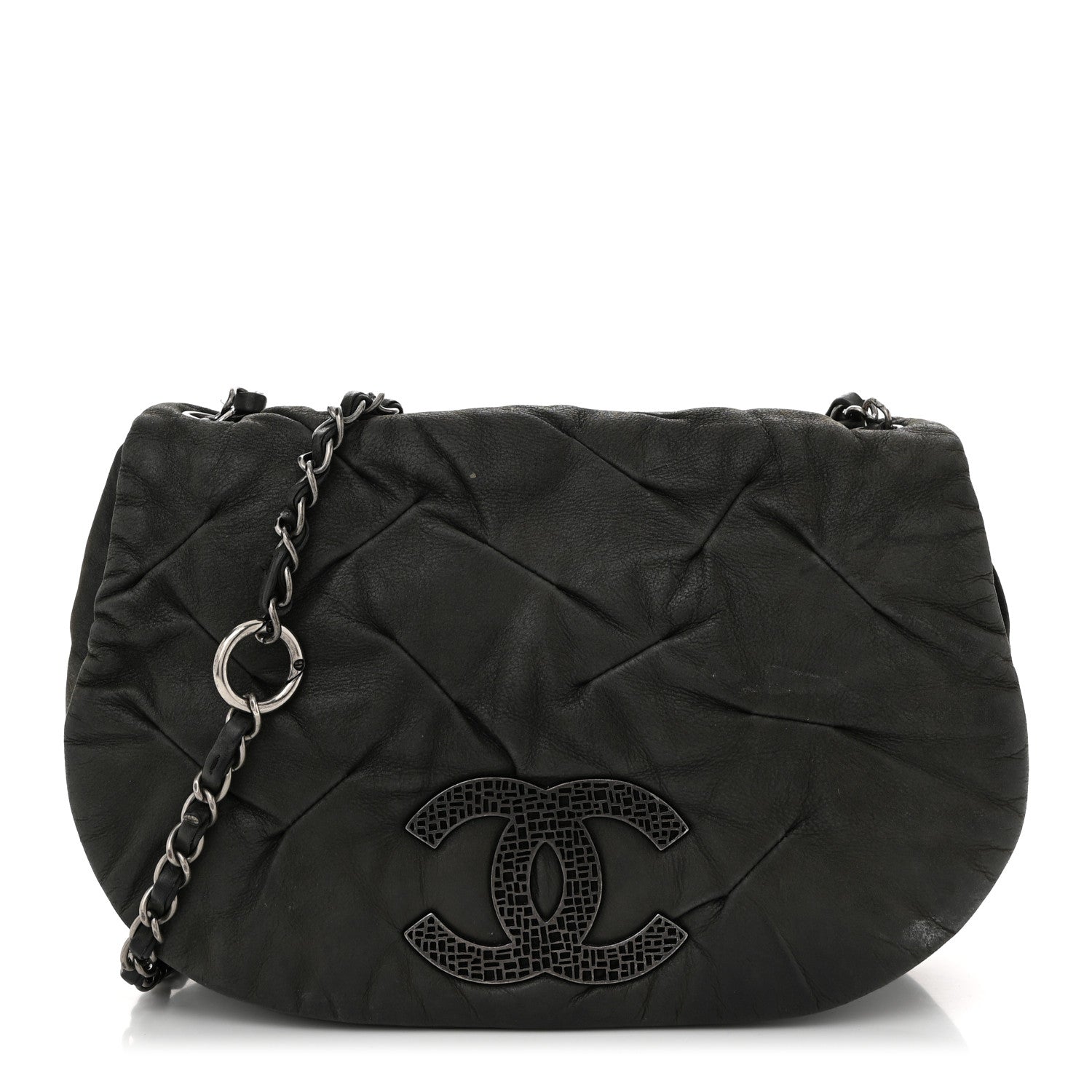 Chanel Iridescent Calfskin Glint Flap Black 1 of 13