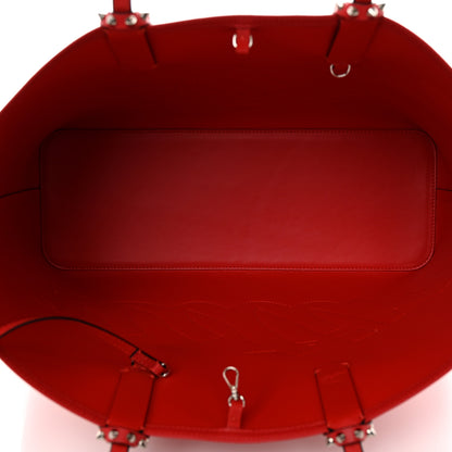 Christian Louboutin Calfskin Patent Logo Spikes East West Cabata Tote Red 6 of 12