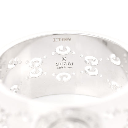 Gucci 18K White Gold Diamond 10.5mm Icon Twirl Band Ring 63 10.25 4 of 5