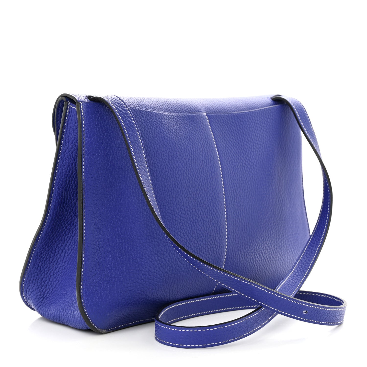 Hermes Taurillon Clemence Halzan 31 GM Bleu Electrique 3 of 12