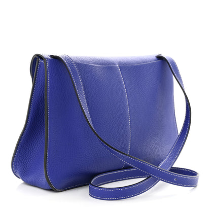 Hermes Taurillon Clemence Halzan 31 GM Bleu Electrique 3 of 12