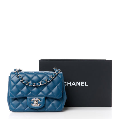 Chanel Lambskin Quilted Mini Square Flap Dark Blue 12 of 12