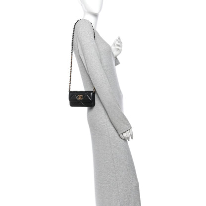 Chanel Lambskin Quilted Chanel 19 Clutch With Chain Black 2 of 11