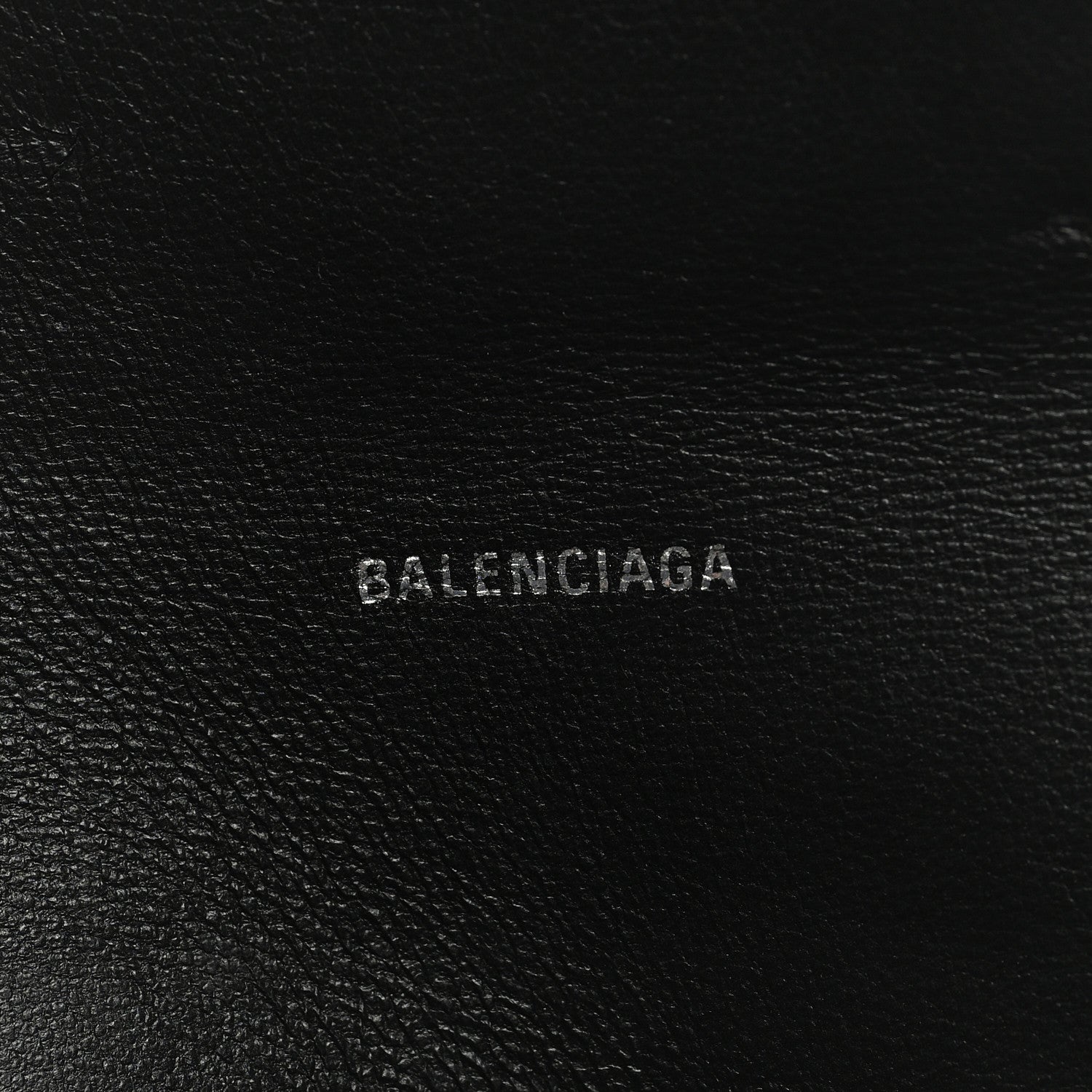 Balenciaga Metallic Calfskin Crocodile Embossed Hourglass Flap Flat Pouch Silver 6 of 6