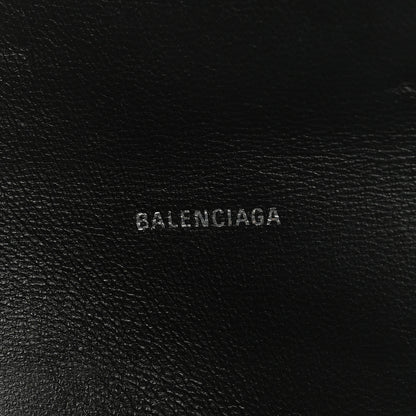 Balenciaga Metallic Calfskin Crocodile Embossed Hourglass Flap Flat Pouch Silver 6 of 6