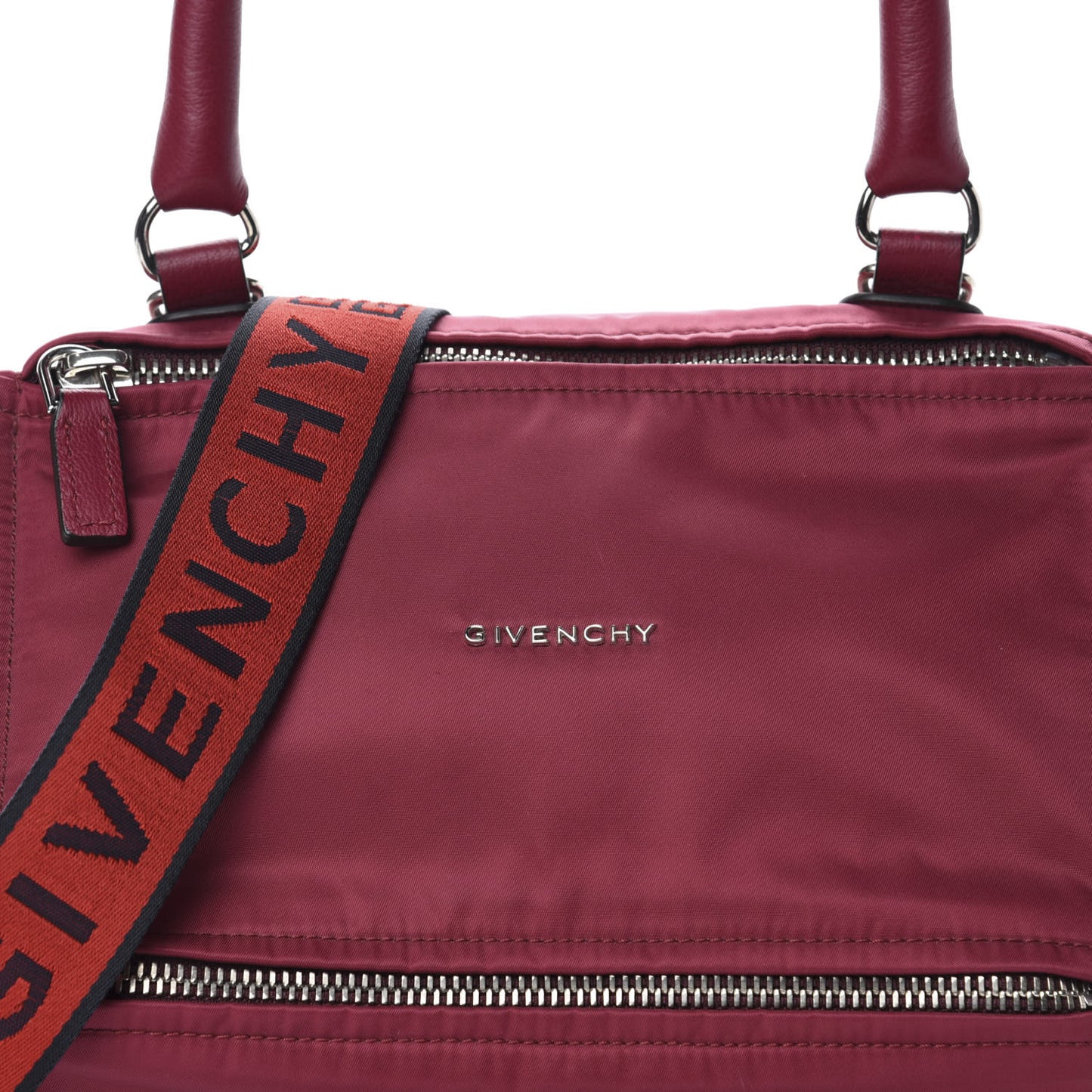 Nylon 4G Small Pandora Burgundy Red