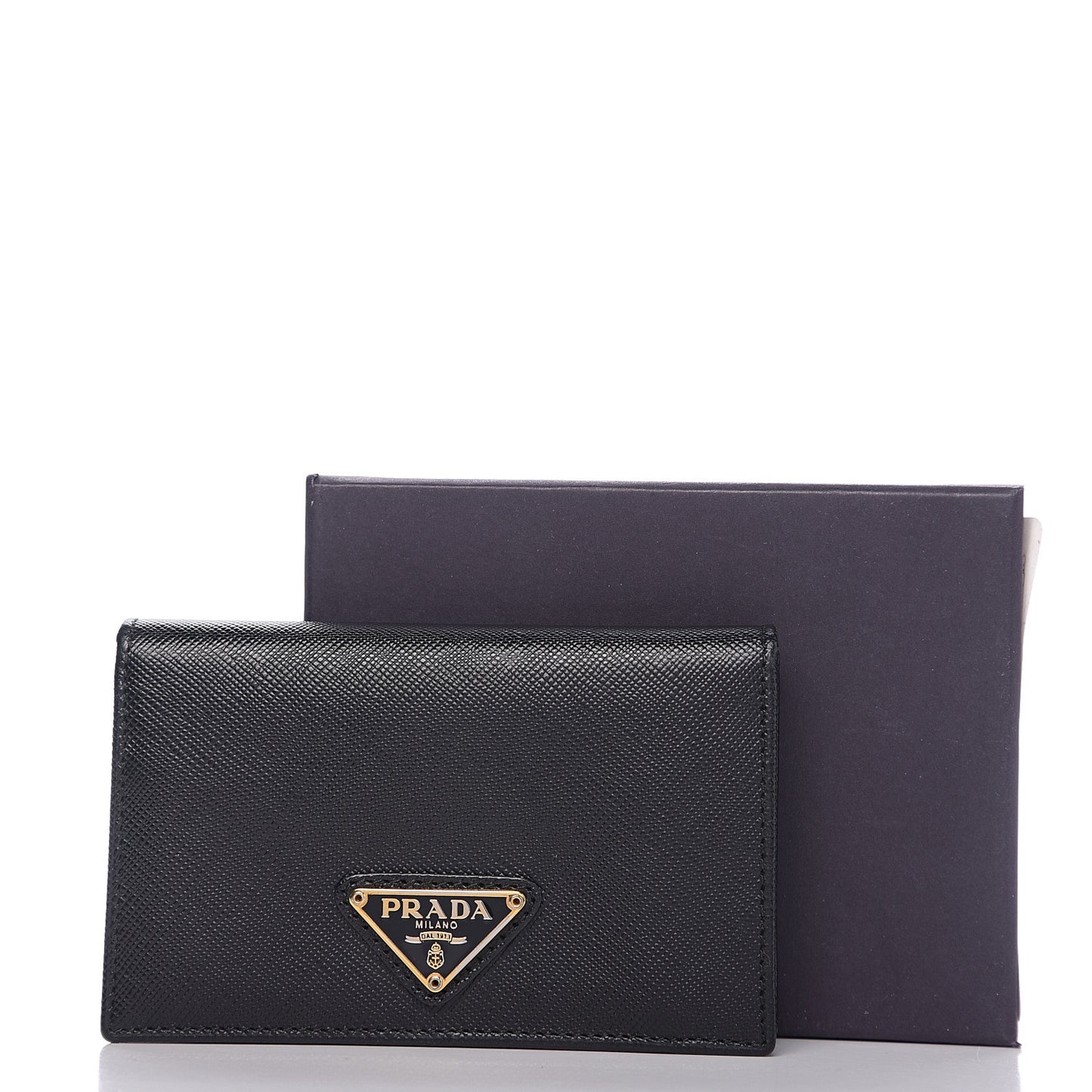 Saffiano Oro Card Holder Black