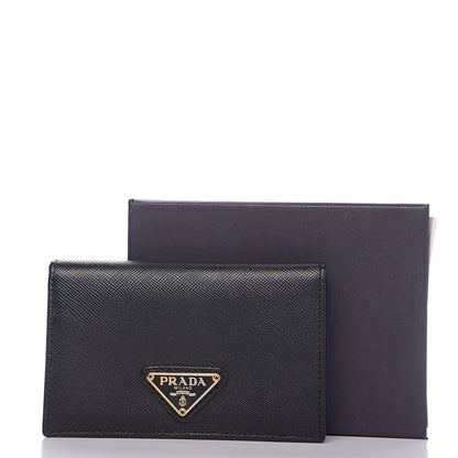 Prada Saffiano Oro Card Holder Black 8 of 8