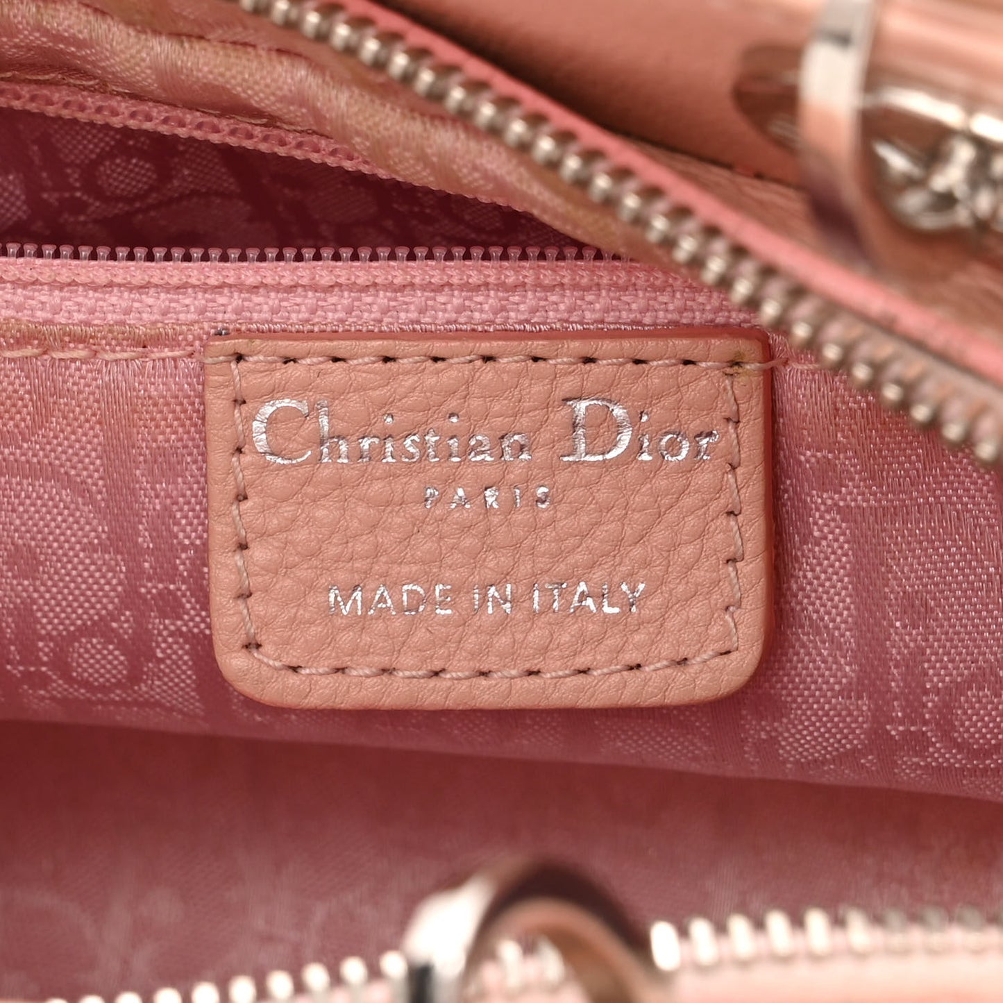 Calfskin Cannage Stitched Small East West Lady Dior Rose Clair