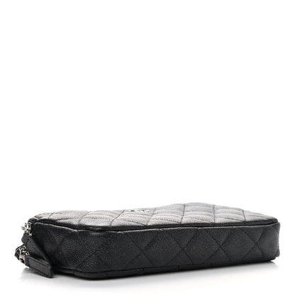 Chanel Iridescent Caviar Quilted Small Clutch With Chain Black 3 of 9